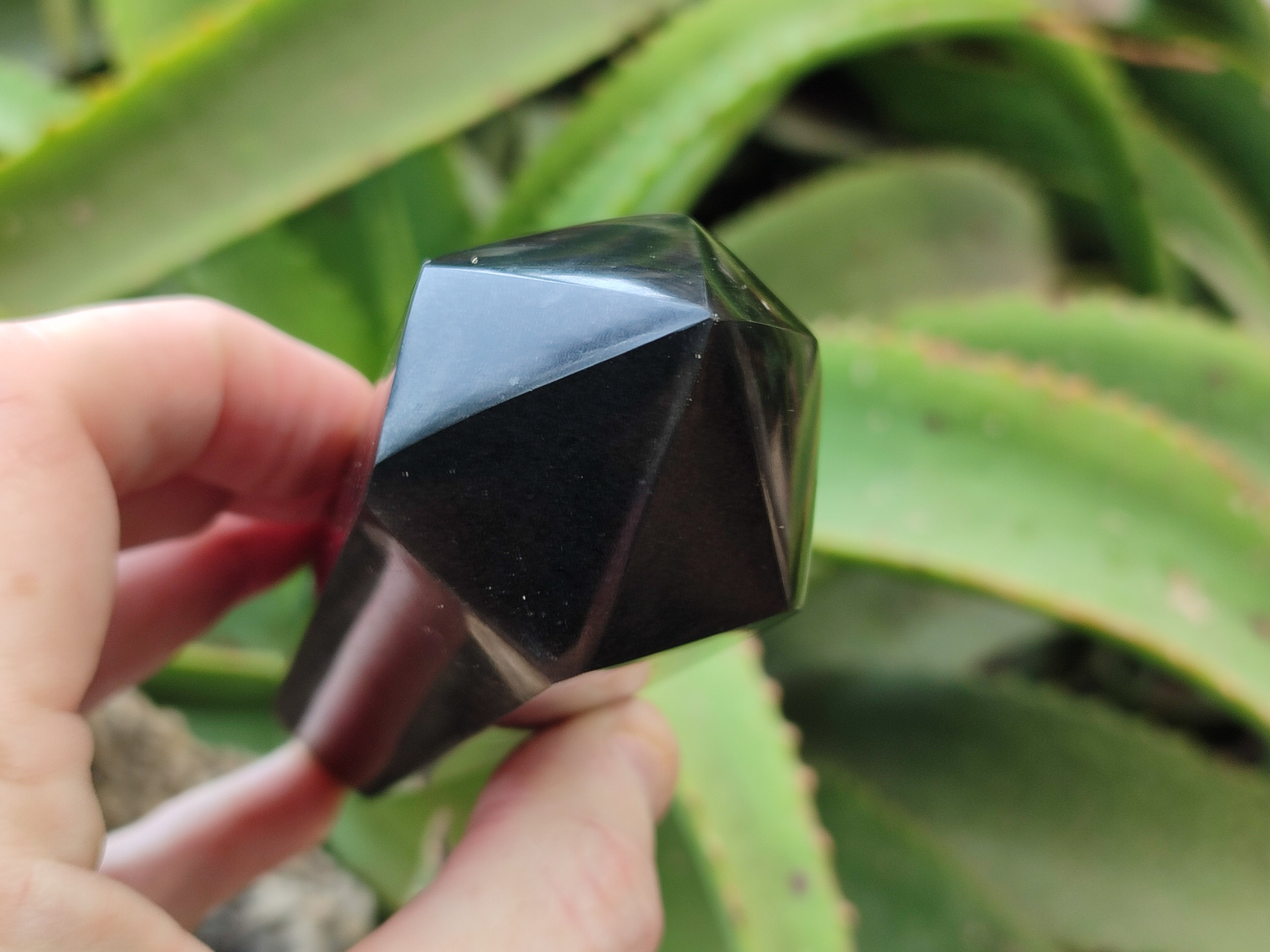 Polished Black Basalt Double Terminated Points x 4 From Antsirabe, Madagascar - Toprock Gemstones and Minerals 