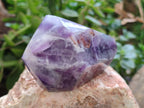 Polished Chevron Amethyst Points x 4 From Zambia - Toprock Gemstones and Minerals 