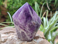 Polished Chevron Amethyst Points x 4 From Zambia