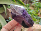 Polished Chevron Amethyst Points x 4 From Zambia - Toprock Gemstones and Minerals 