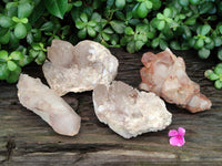 Natural Red Hematoid Quartz Clusters x 4 From Karoi, Zimbabwe - Toprock Gemstones and Minerals 