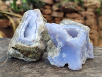 Natural Blue Lace Agate Geode Specimens x 12 From Nsanje, Malawi
