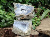 Natural Blue Lace Agate Geode Specimens x 12 From Nsanje, Malawi