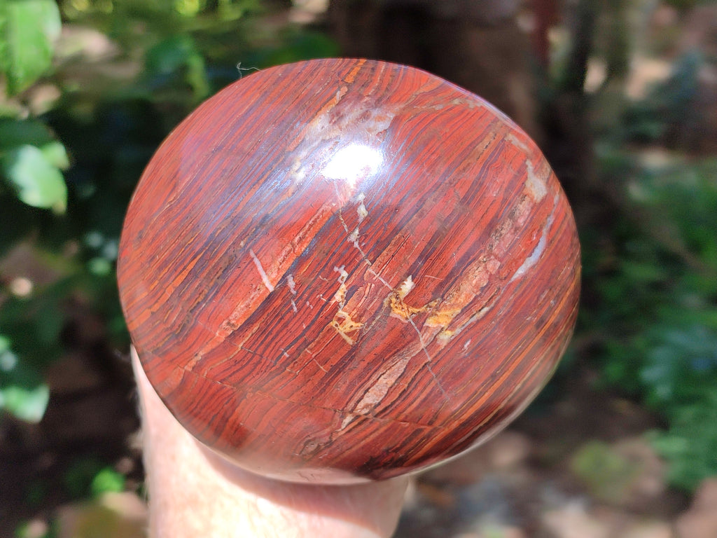 Hand Made Banded Tiger Iron Jasper Mushrooms x 2 From Northern Cape, South Africa - Toprock Gemstones and Minerals 