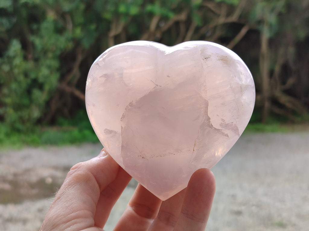 Polished Rose Quartz Girasol Hearts x 3 From Ambatondrazaka, Madagascar - Toprock Gemstones and Minerals 