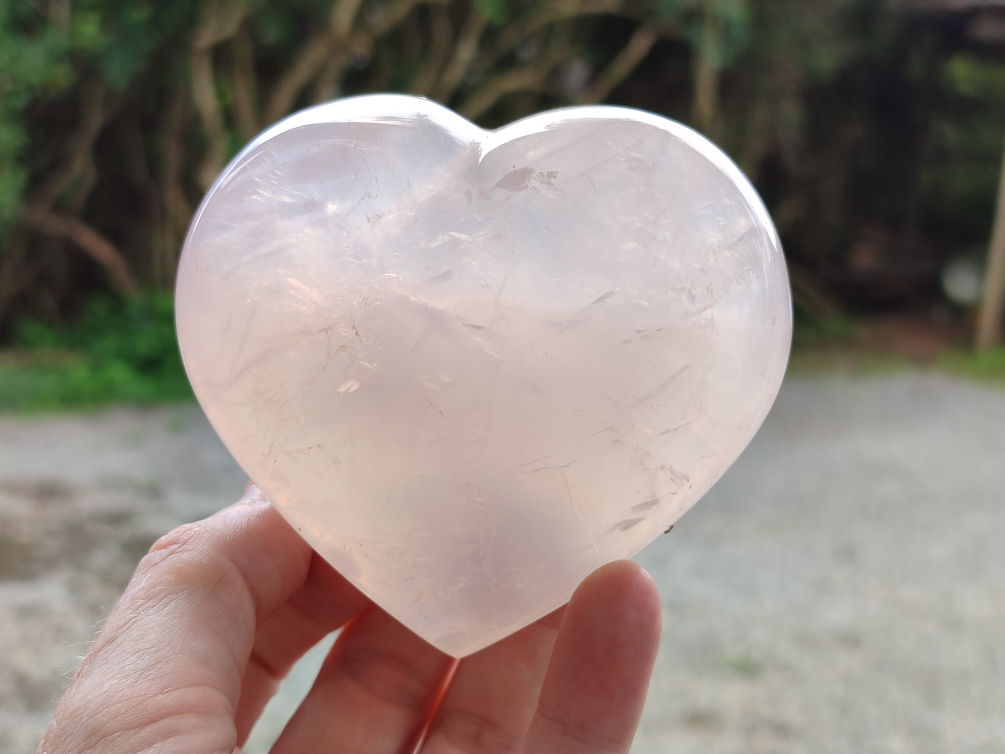 Polished Rose Quartz Girasol Hearts x 3 From Ambatondrazaka, Madagascar - Toprock Gemstones and Minerals 