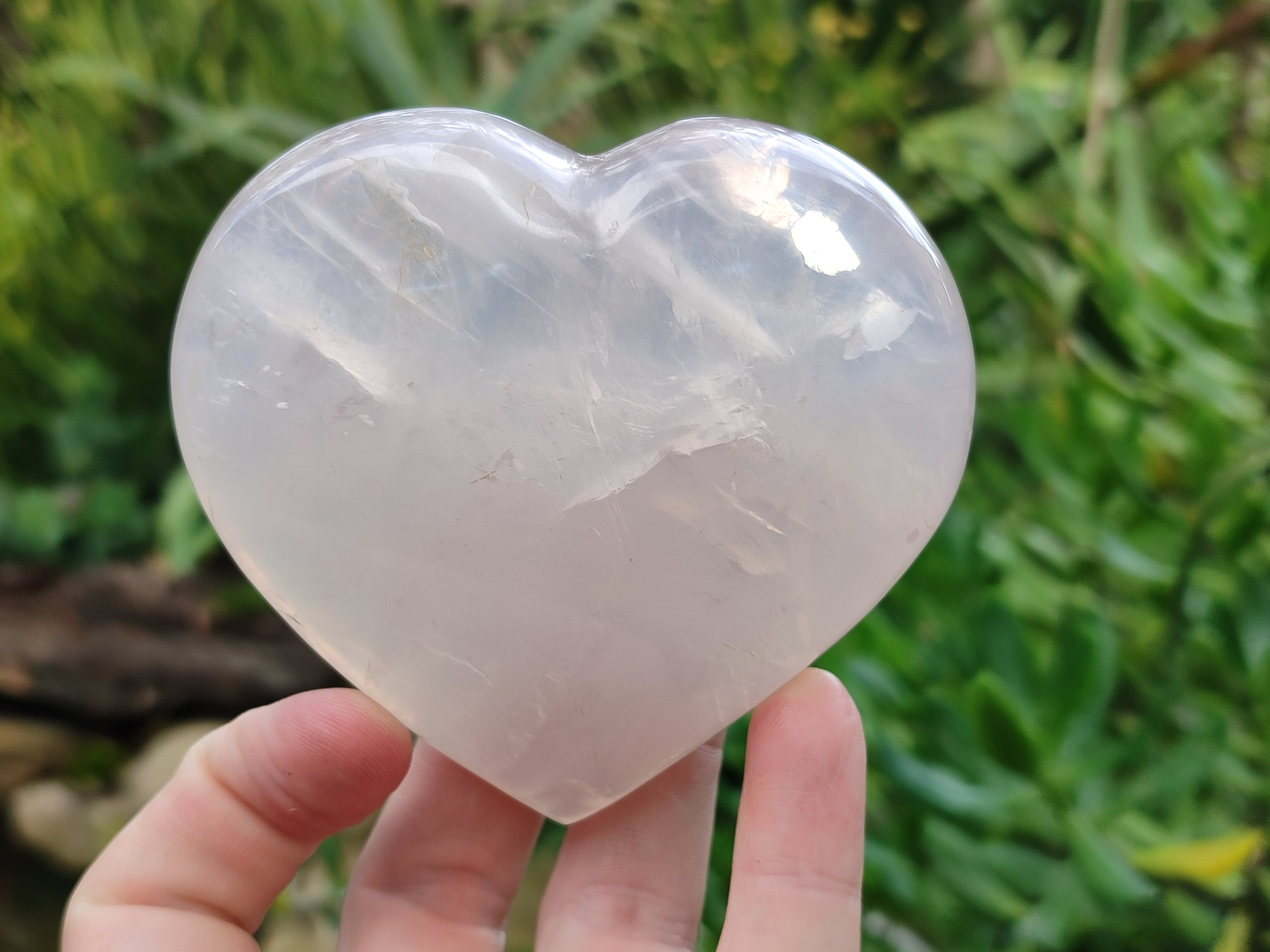 Polished Rose Quartz Girasol Hearts x 3 From Ambatondrazaka, Madagascar - Toprock Gemstones and Minerals 