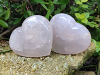 Polished Rose Quartz Girasol Hearts x 3 From Ambatondrazaka, Madagascar