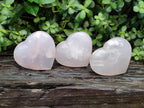 Polished Rose Quartz Girasol Hearts x 3 From Ambatondrazaka, Madagascar - Toprock Gemstones and Minerals 