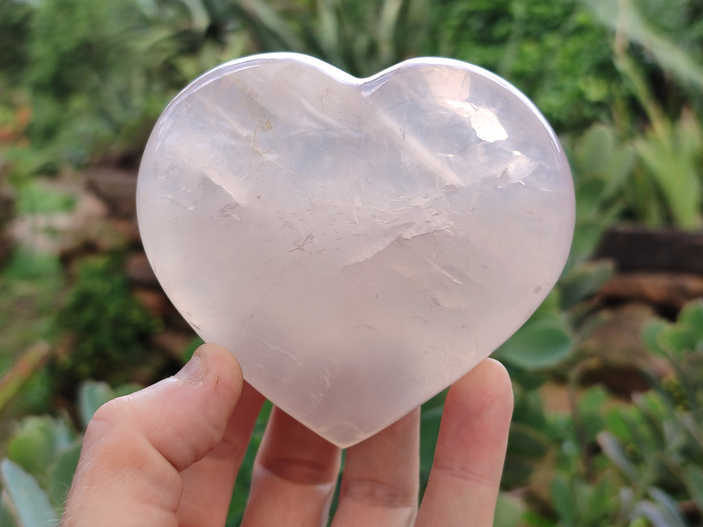 Polished Rose Quartz Girasol Hearts x 3 From Ambatondrazaka, Madagascar - Toprock Gemstones and Minerals 