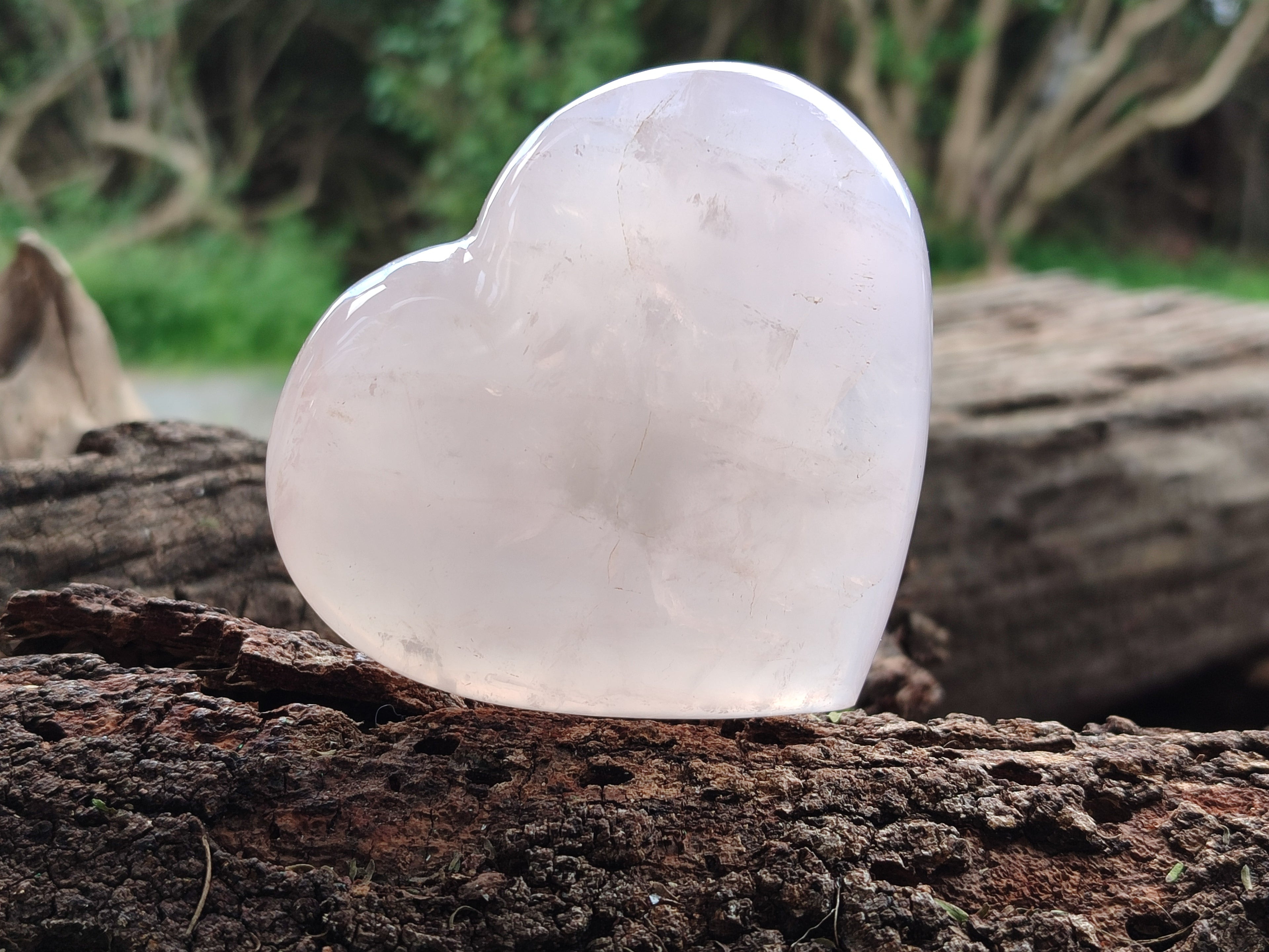 Polished Rose Quartz Girasol Hearts x 3 From Ambatondrazaka, Madagascar - Toprock Gemstones and Minerals 