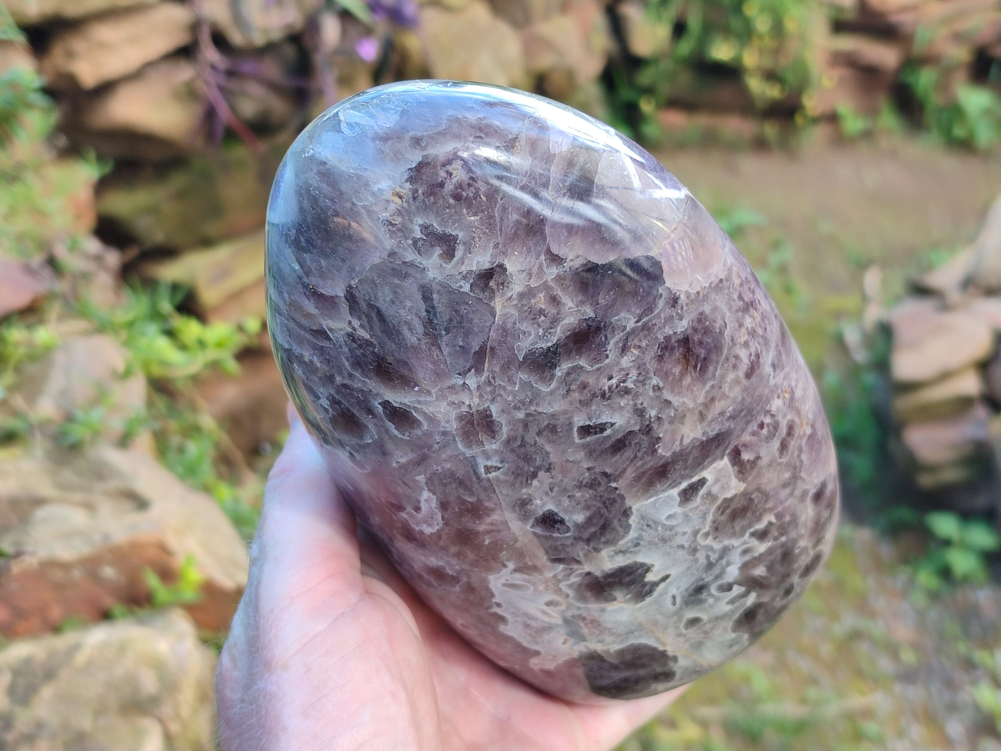 Polished Chevron Amethyst Standing Free Form x 1 From Ankazobe, Madagascar - Toprock Gemstones and Minerals 