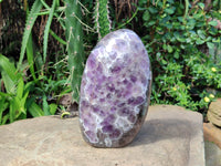 Polished Chevron Amethyst Standing Free Form x 1 From Ankazobe, Madagascar