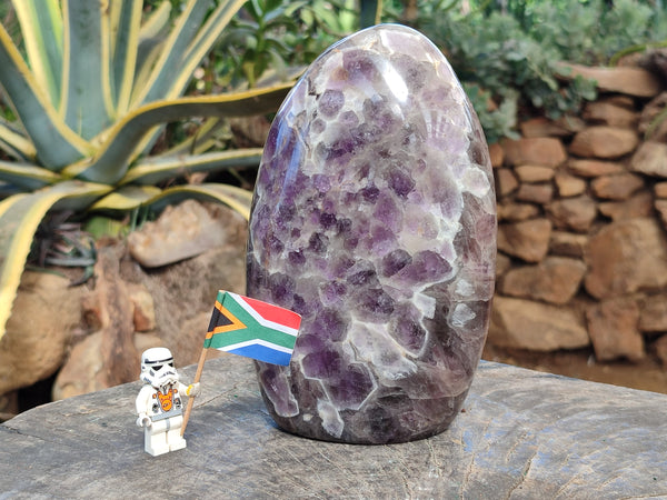 Polished Chevron Amethyst Standing Free Form x 1 From Ankazobe, Madagascar