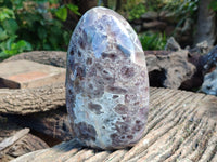 Polished Chevron Amethyst Standing Free Form x 1 From Ankazobe, Madagascar