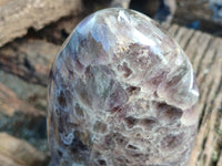 Polished Chevron Amethyst Standing Free Form x 1 From Ankazobe, Madagascar