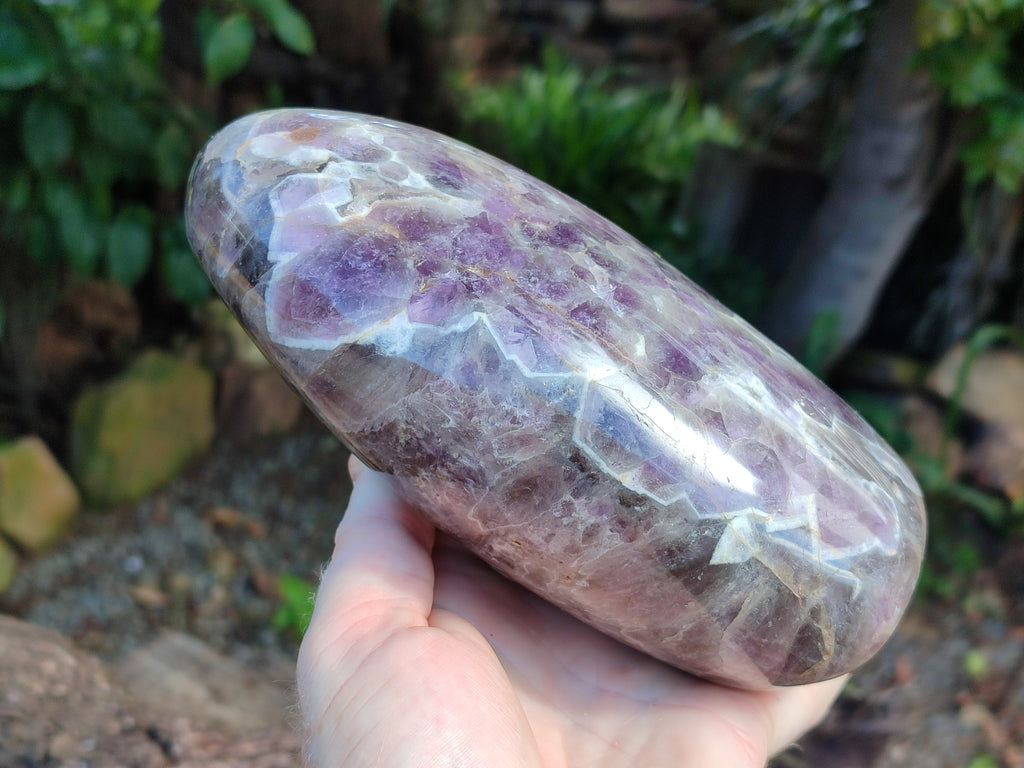 Polished Chevron Amethyst Standing Free Form x 1 From Ankazobe, Madagascar - Toprock Gemstones and Minerals 