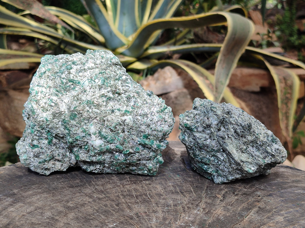 Natural Emerald Mica In Matrix Cobbed Specimens x 2 From Mutoko, Zimbabwe - Toprock Gemstones and Minerals 