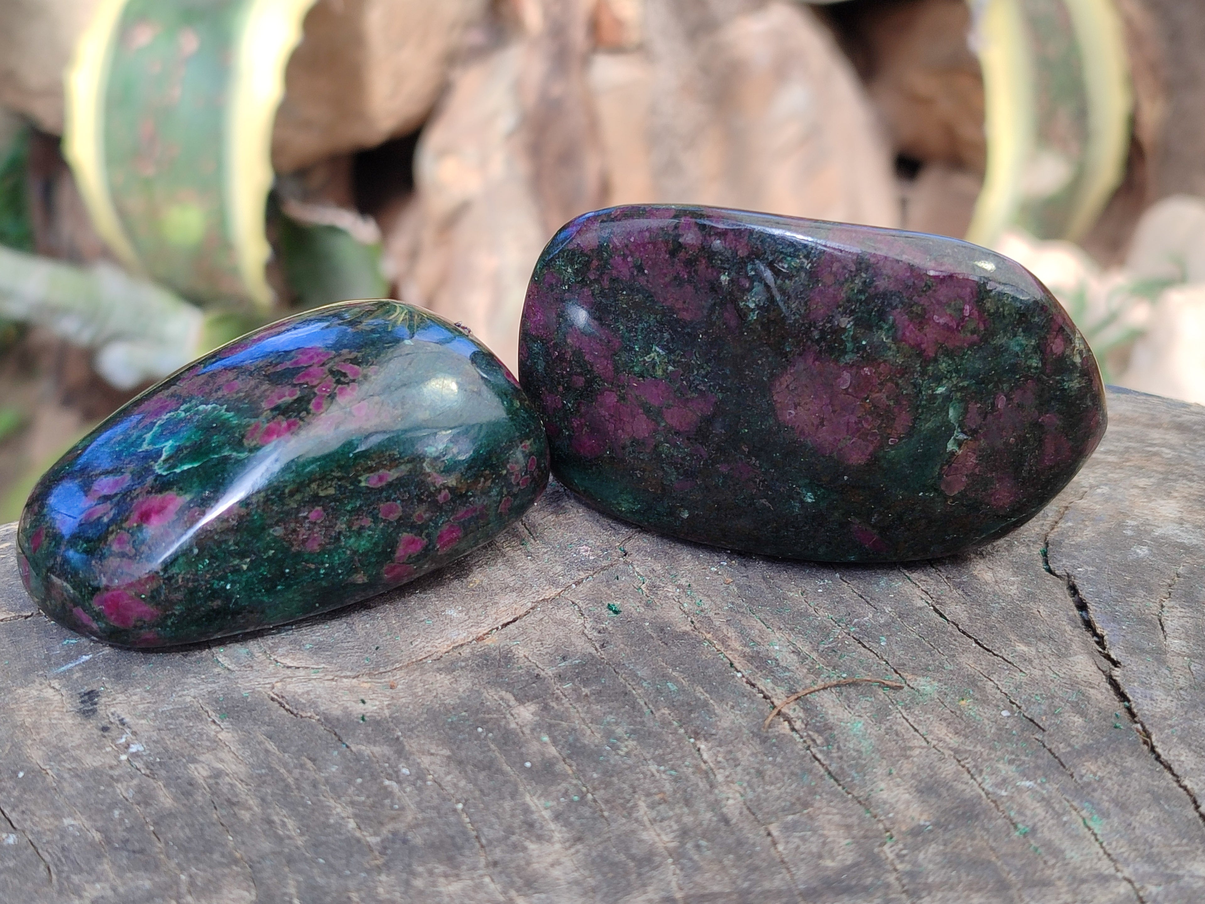 Polished Ruby Corundum In Chrome Verdite Free Forms x 6 From Zimbabwe - Toprock Gemstones and Minerals 