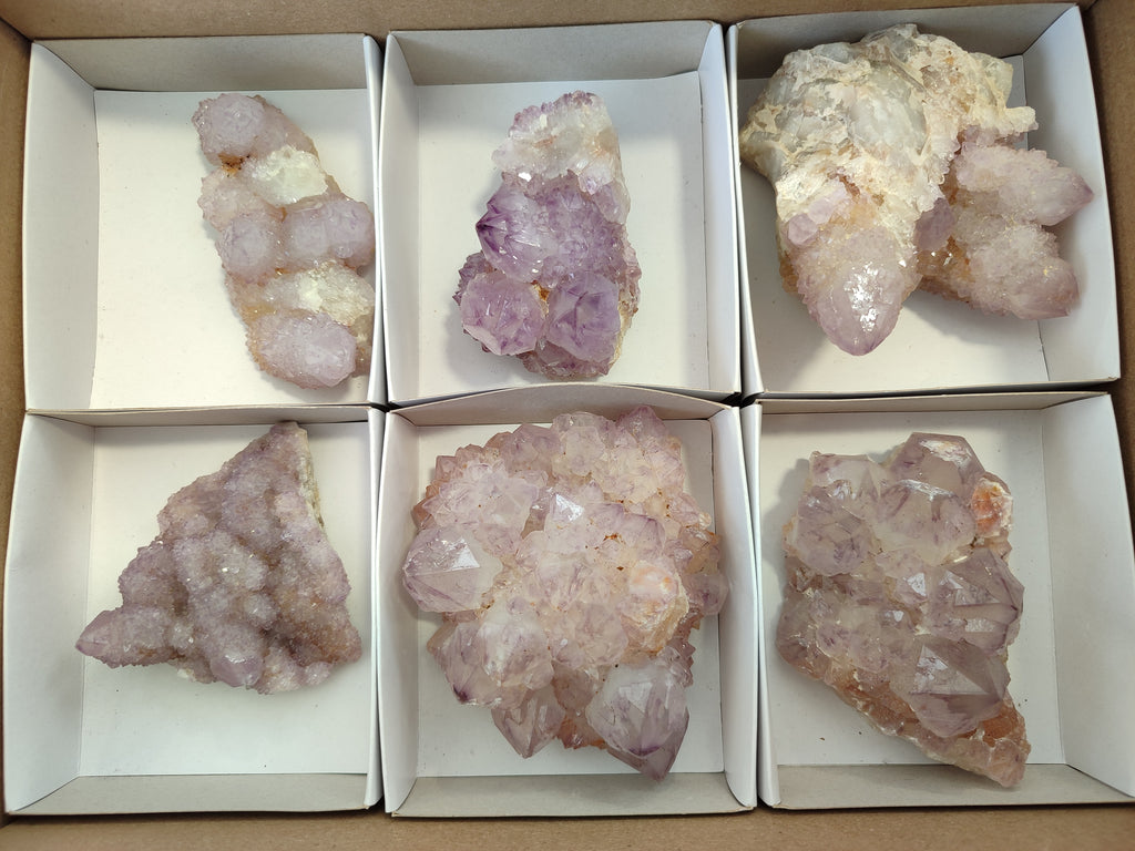 Natural Amethyst Spirit Quartz Clusters x 6 From Boekenhouthoek, South Africa - Toprock Gemstones and Minerals 