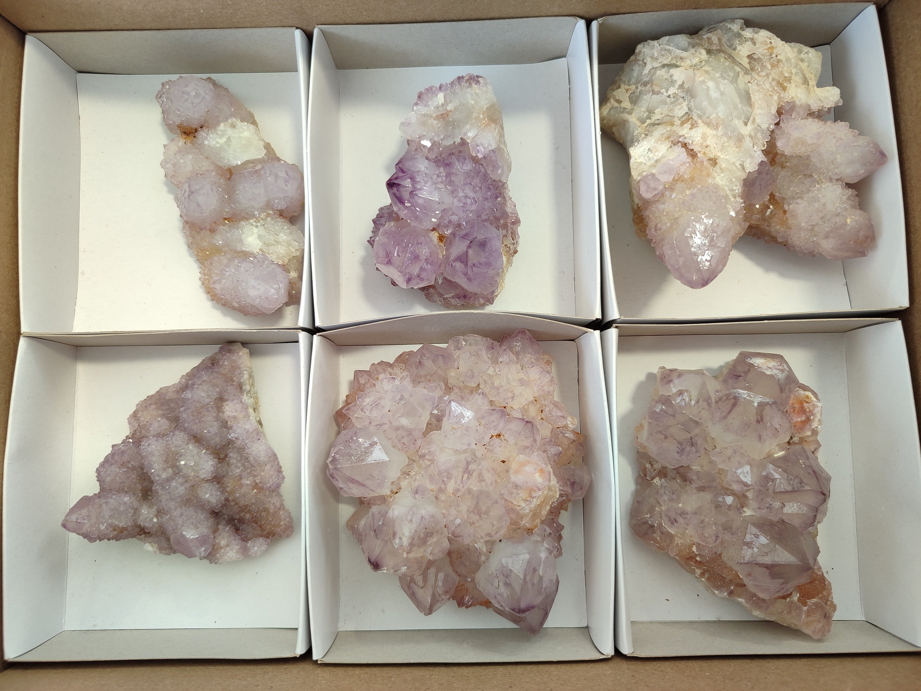 Natural Amethyst Spirit Quartz Clusters x 6 From Boekenhouthoek, South Africa - Toprock Gemstones and Minerals 