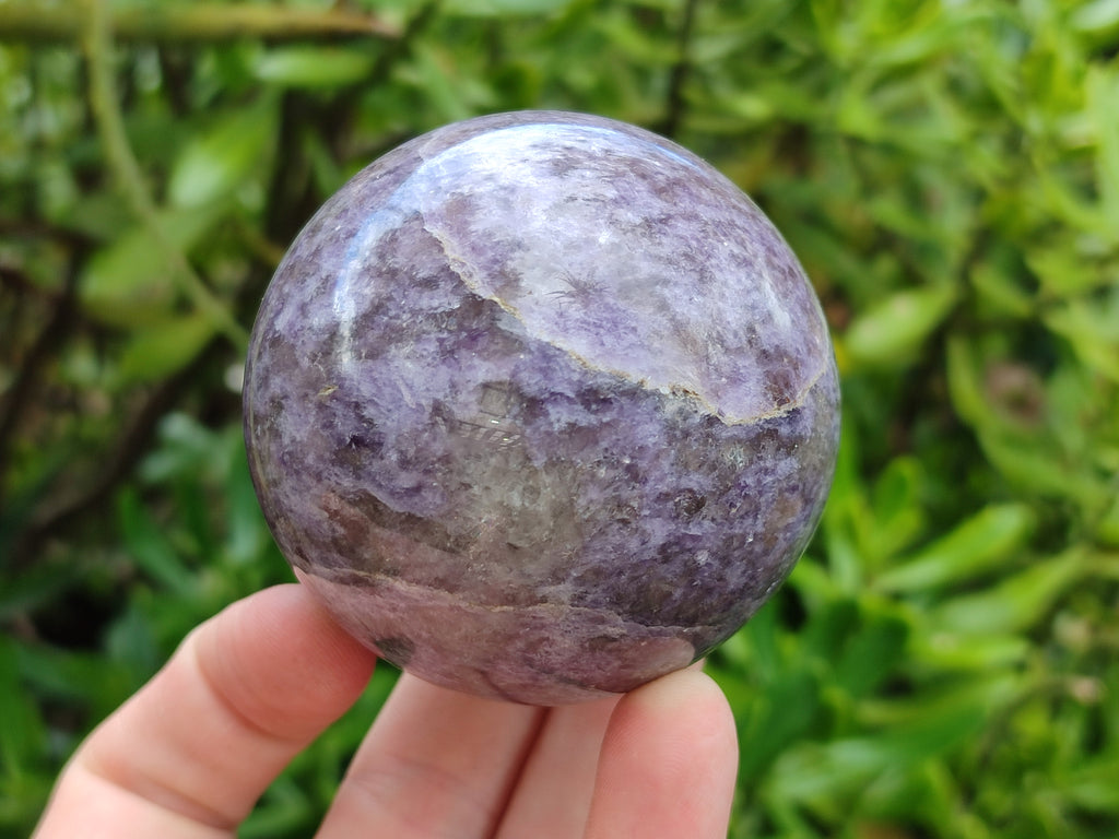 Polished Lepidolite with Pink Rubellite Spheres x 6 From Ambatondrazaka, Madagascar - Toprock Gemstones and Minerals 