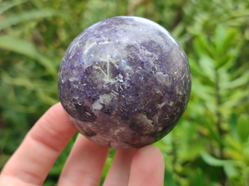 Polished Lepidolite with Pink Rubellite Spheres x 6 From Ambatondrazaka, Madagascar - Toprock Gemstones and Minerals 