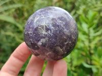 Polished Lepidolite with Pink Rubellite Spheres x 6 From Ambatondrazaka, Madagascar