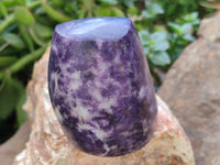 Polished Lepidolite Standing Free Forms x 4 From Zimbabwe