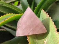 Polished Rose Quartz Pyramids x 6 From Ambatondrazaka, Madagascar