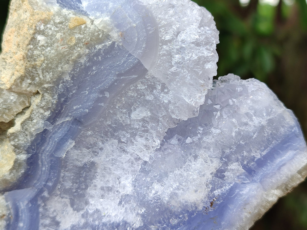 Natural Blue Lace Agate Geode Specimens x 2 From Nsanje, Malawi - Toprock Gemstones and Minerals 