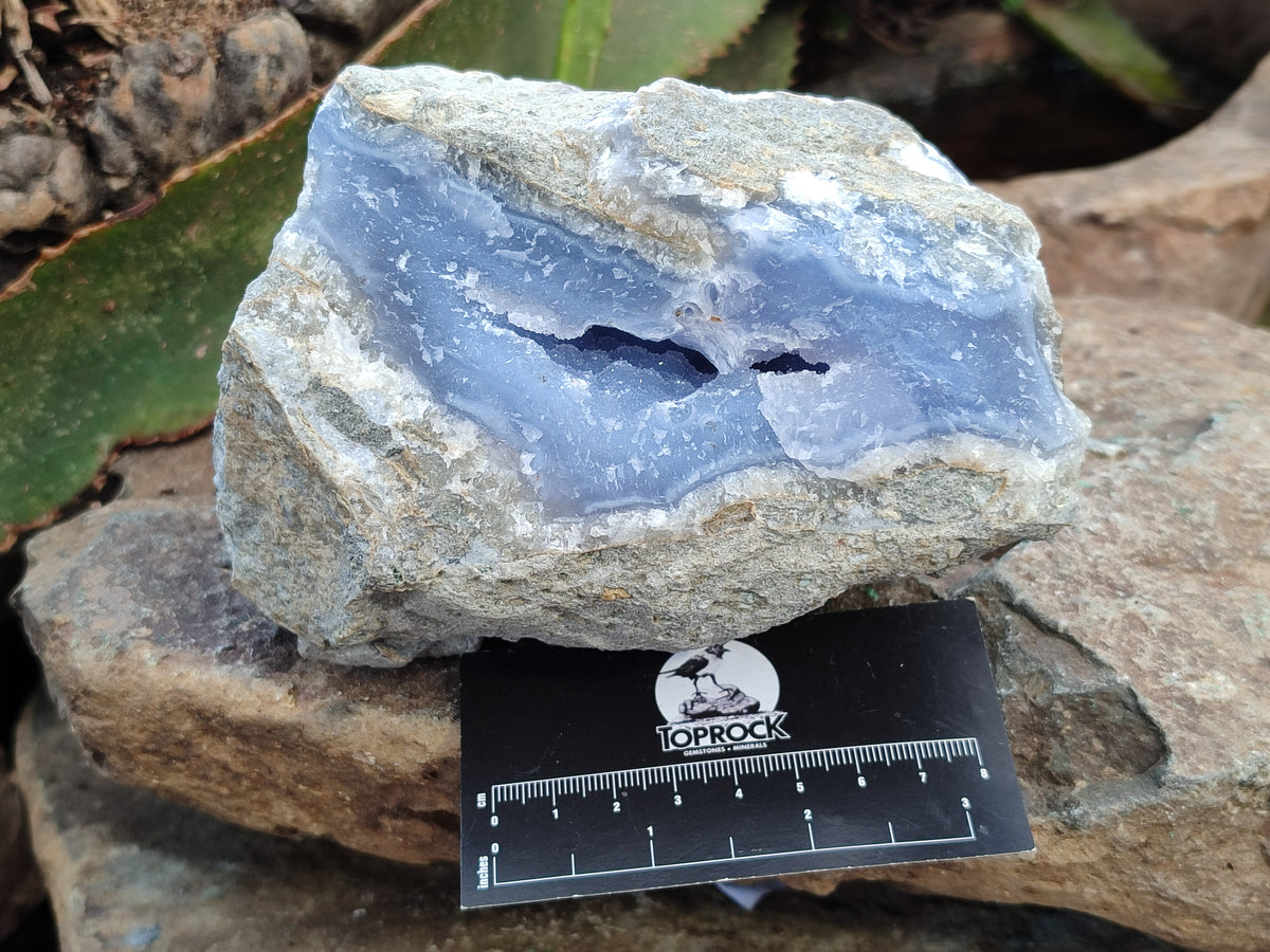 Natural Blue Lace Agate Geode Specimens x 2 From Nsanje, Malawi - Toprock Gemstones and Minerals 