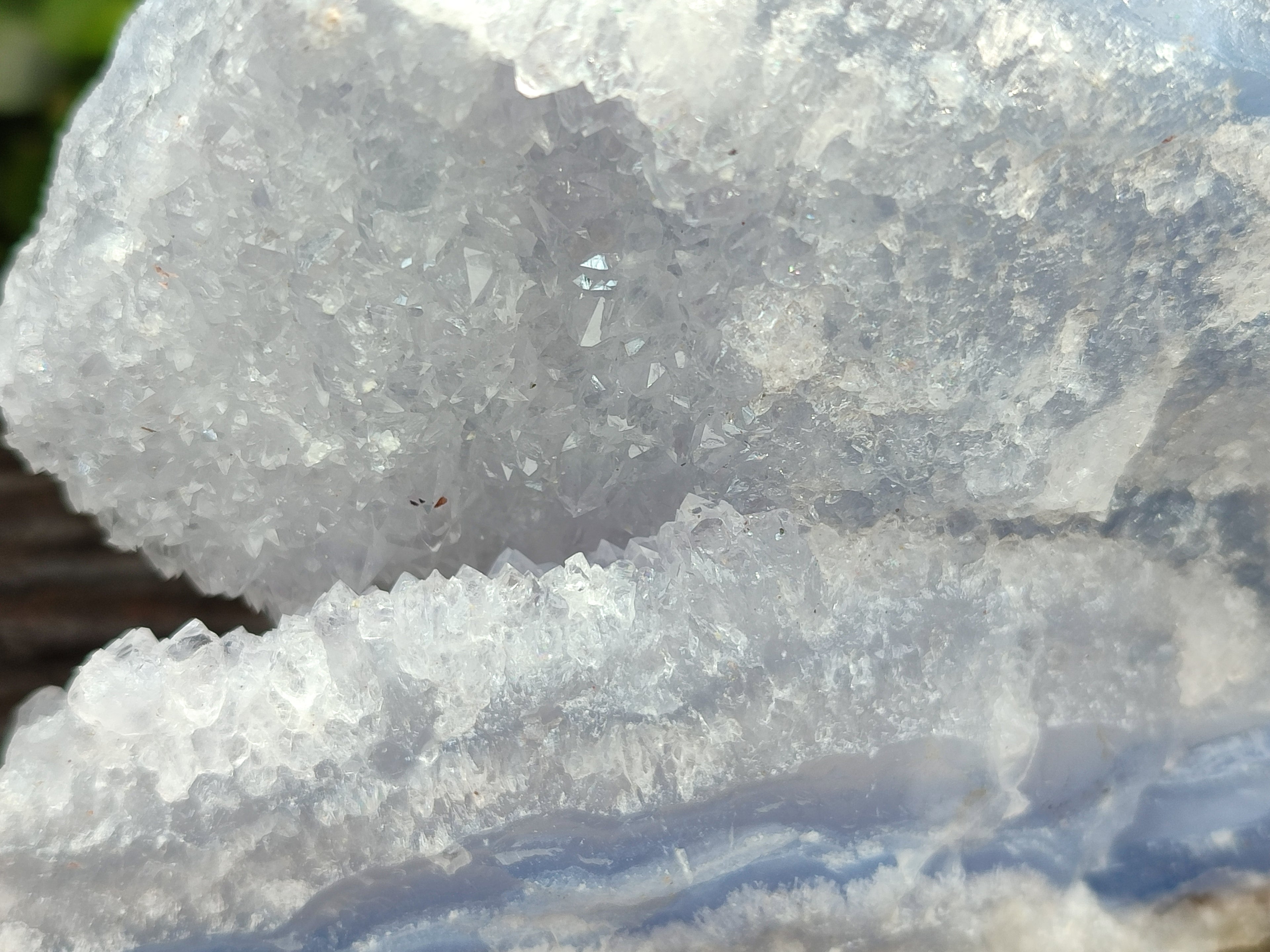 Natural Blue Lace Agate Geode Specimens x 2 From Nsanje, Malawi - Toprock Gemstones and Minerals 