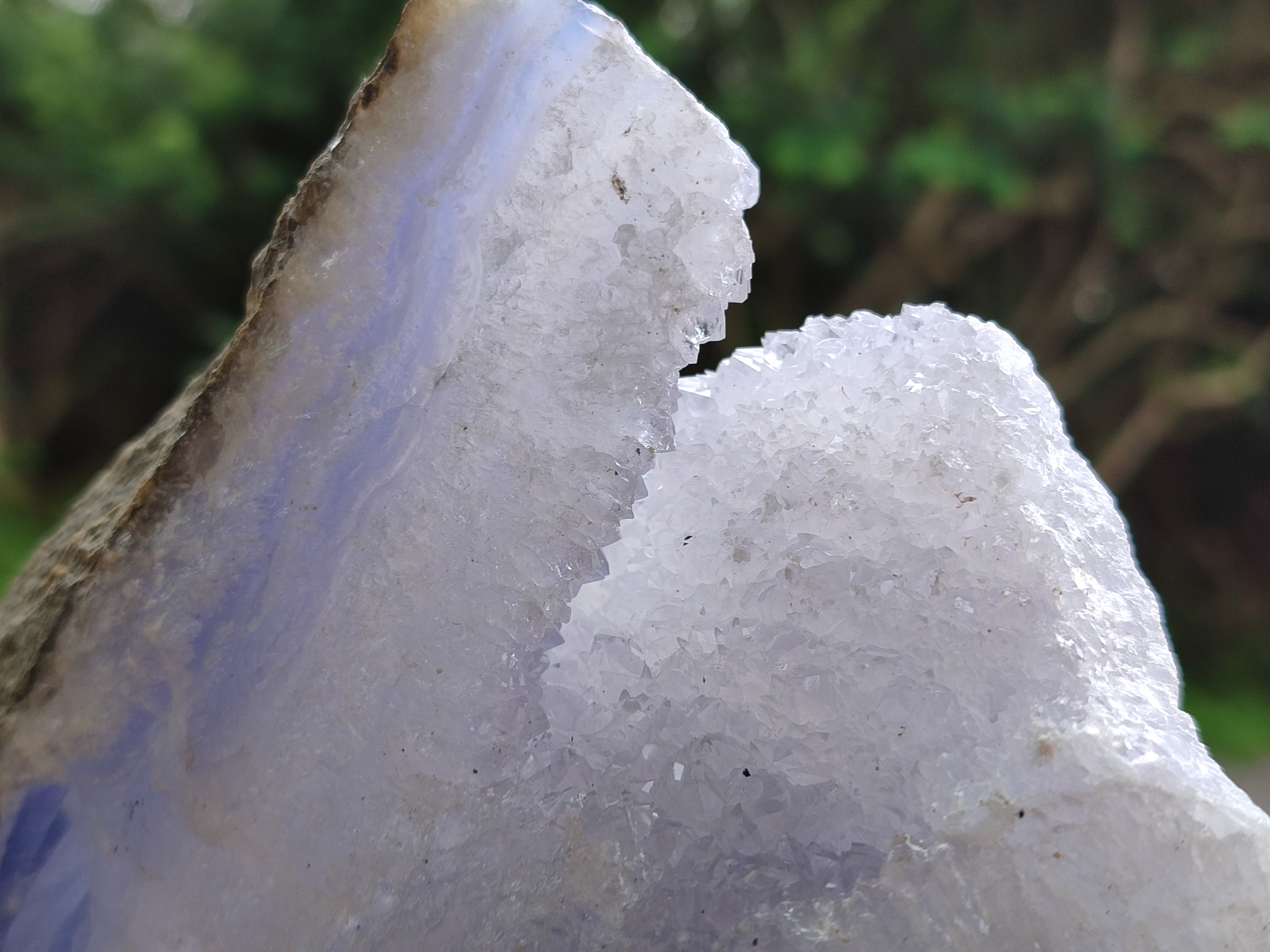Natural Blue Lace Agate Geode Specimens x 2 From Nsanje, Malawi - Toprock Gemstones and Minerals 