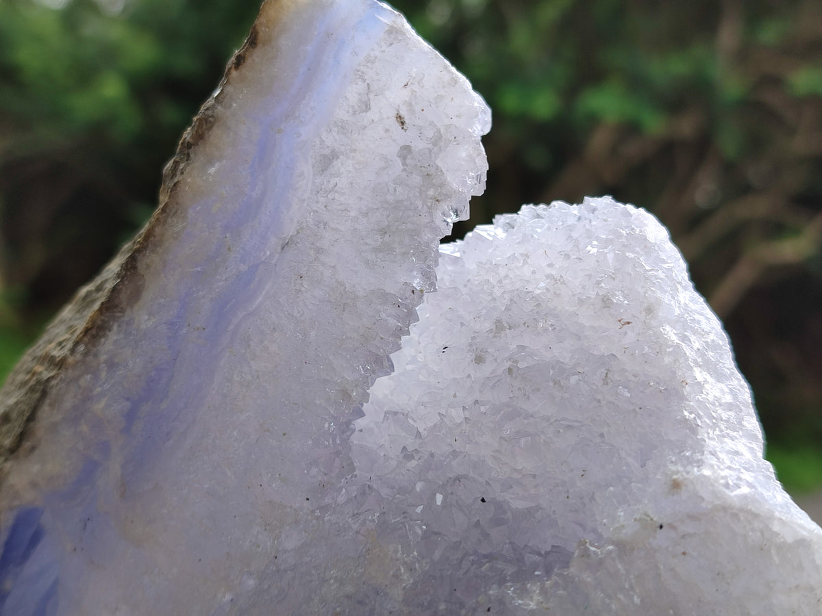 Natural Blue Lace Agate Geode Specimens x 2 From Nsanje, Malawi - Toprock Gemstones and Minerals 