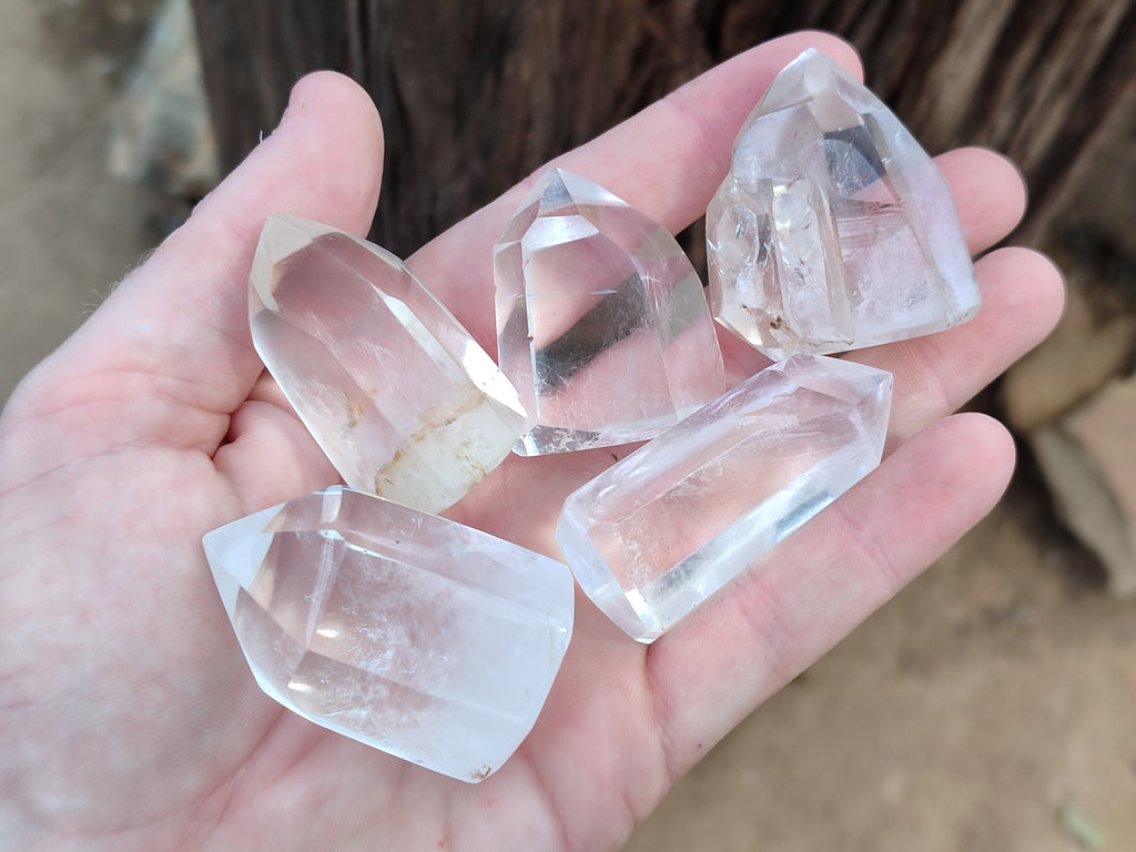 Polished Clear and Smokey Quartz Crystals x 20 From Madagascar - Toprock Gemstones and Minerals 
