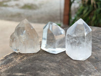 Polished Clear and Smokey Quartz Crystals x 20 From Madagascar