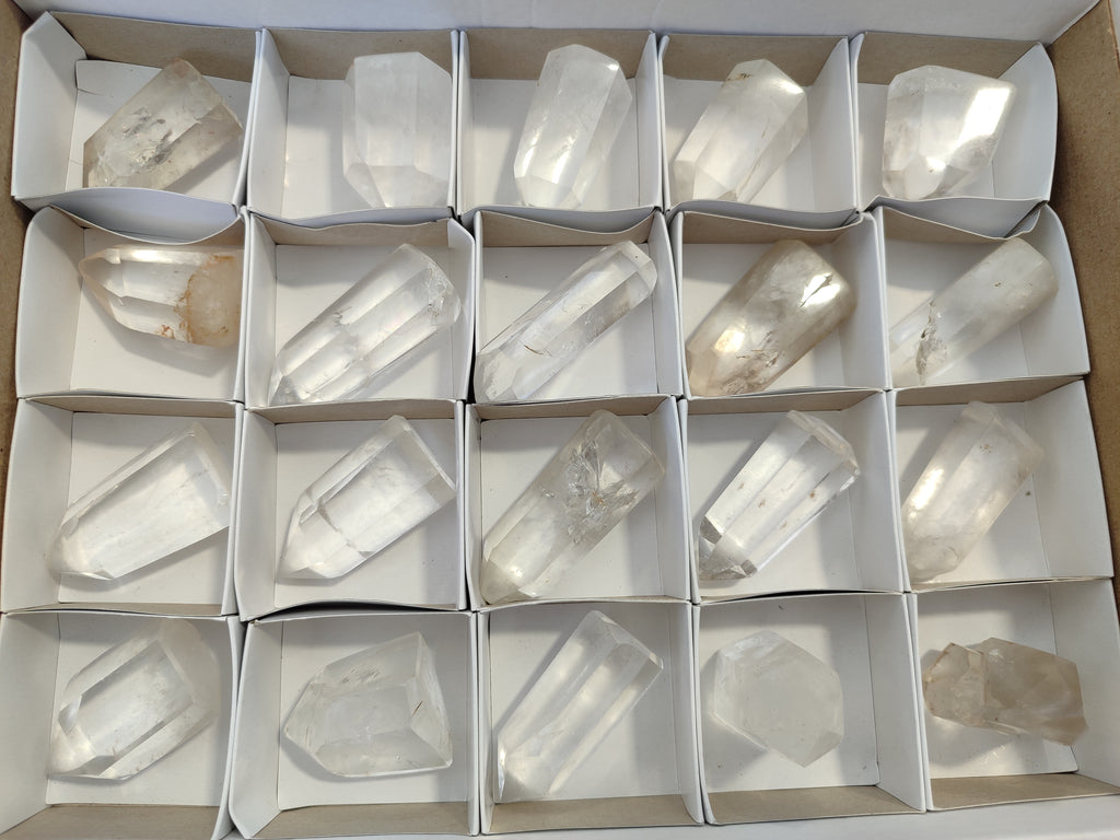 Polished Clear and Smokey Quartz Crystals x 20 From Madagascar - Toprock Gemstones and Minerals 