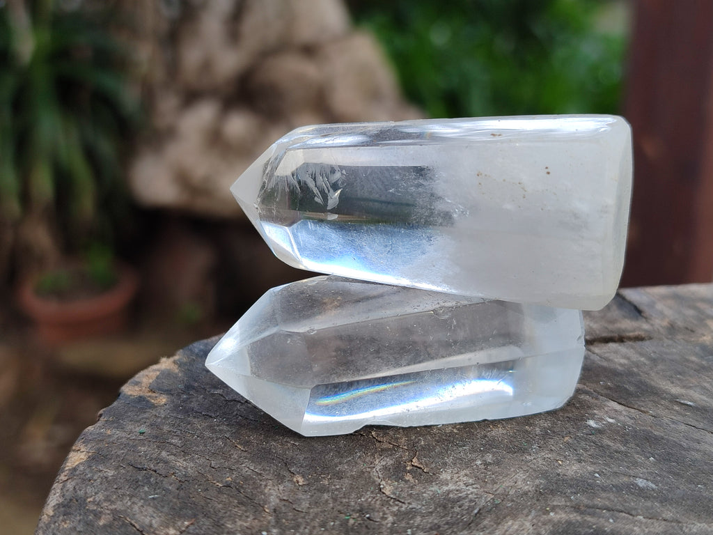 Polished Clear and Smokey Quartz Crystals x 20 From Madagascar - Toprock Gemstones and Minerals 