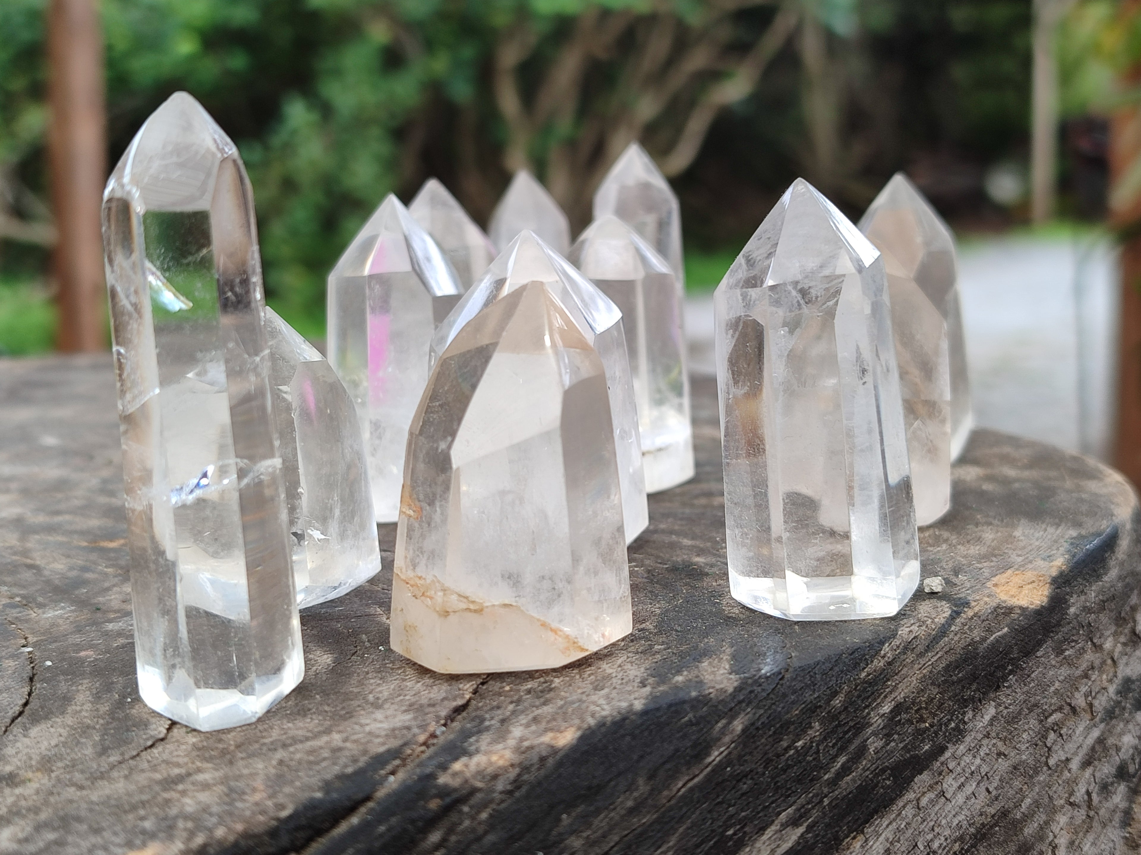 Polished Clear and Smokey Quartz Crystals x 20 From Madagascar - Toprock Gemstones and Minerals 