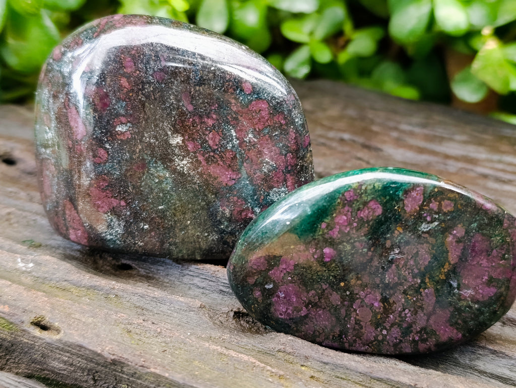 Polished Ruby Corundum In Chrome Verdite Free Forms x 4 From Zimbabwe - Toprock Gemstones and Minerals 
