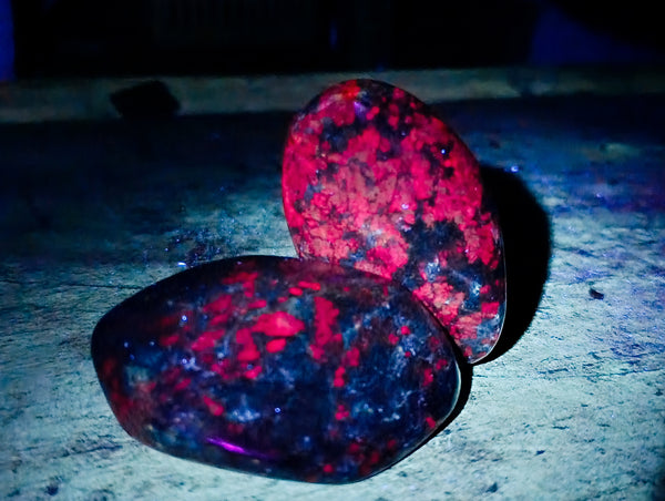 Polished Ruby Corundum In Chrome Verdite Free Forms x 4 From Zimbabwe