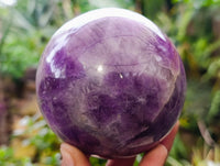 Polished Smokey Chevron Amethyst Sphere x 1 From Madagascar