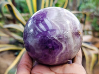 Polished Smokey Chevron Amethyst Sphere x 1 From Madagascar