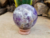 Polished Smokey Chevron Amethyst Sphere x 1 From Madagascar
