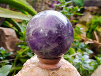 Polished Smokey Chevron Amethyst Sphere x 1 From Madagascar