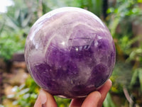 Polished Smokey Chevron Amethyst Sphere x 1 From Madagascar
