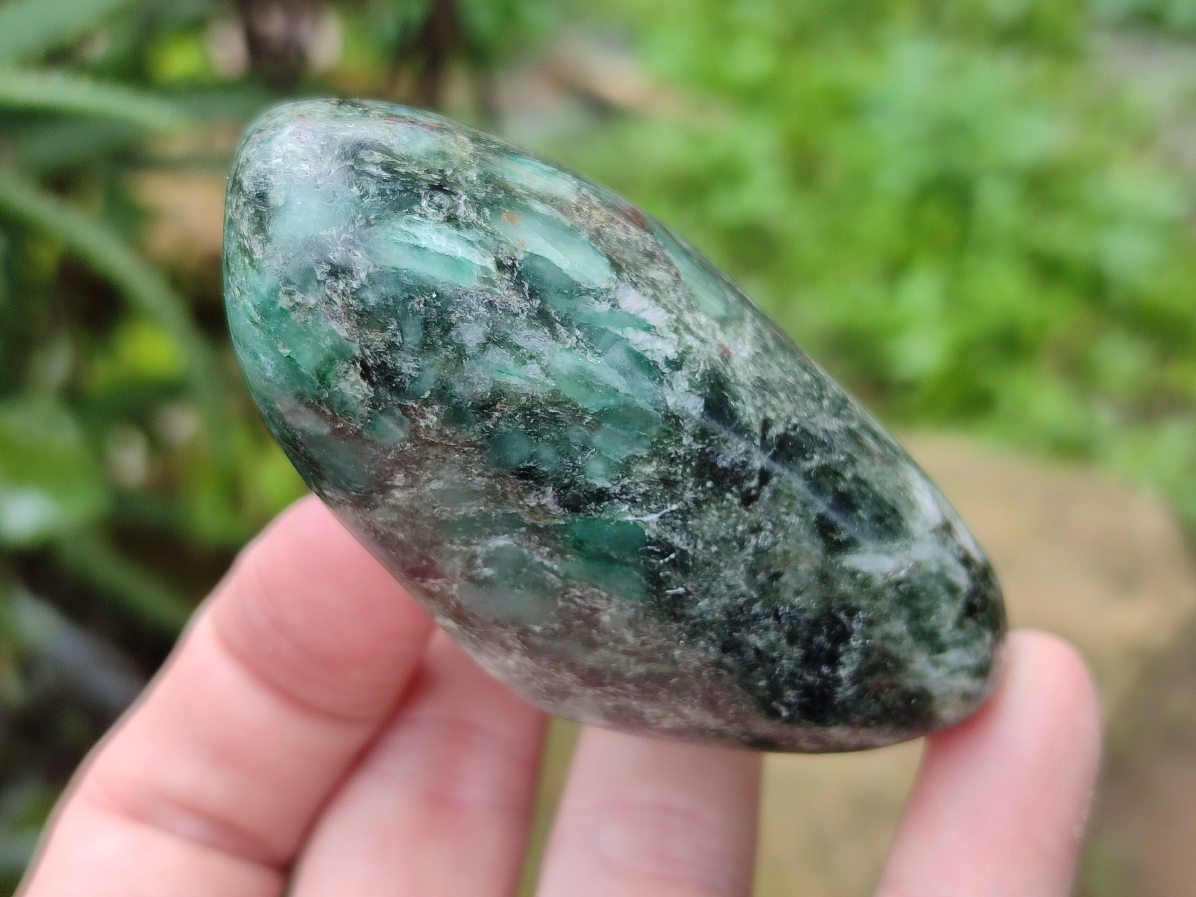 Polished Emerald Mica In Matrix Free Forms x 6 From Mutoko, Zimbabwe - Toprock Gemstones and Minerals 