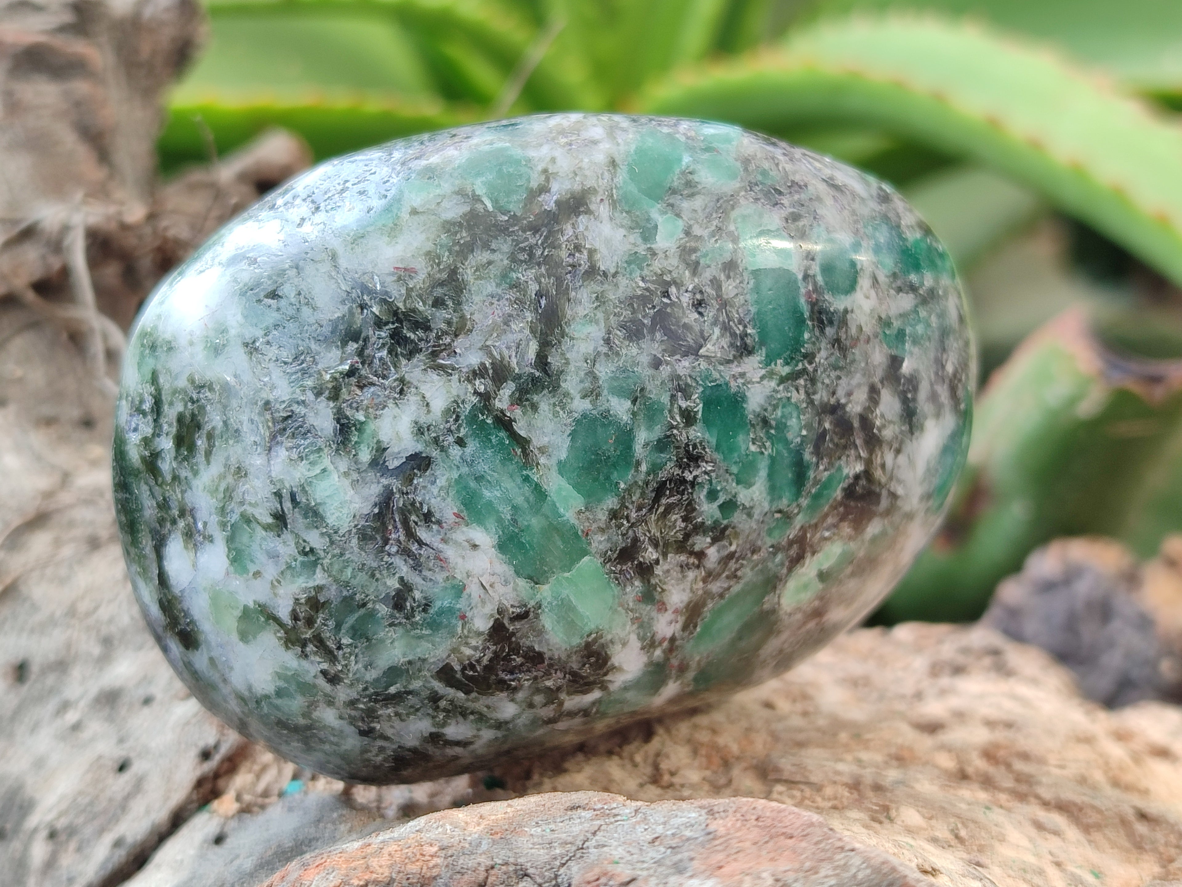 Polished Emerald Mica In Matrix Free Forms x 6 From Mutoko, Zimbabwe - Toprock Gemstones and Minerals 