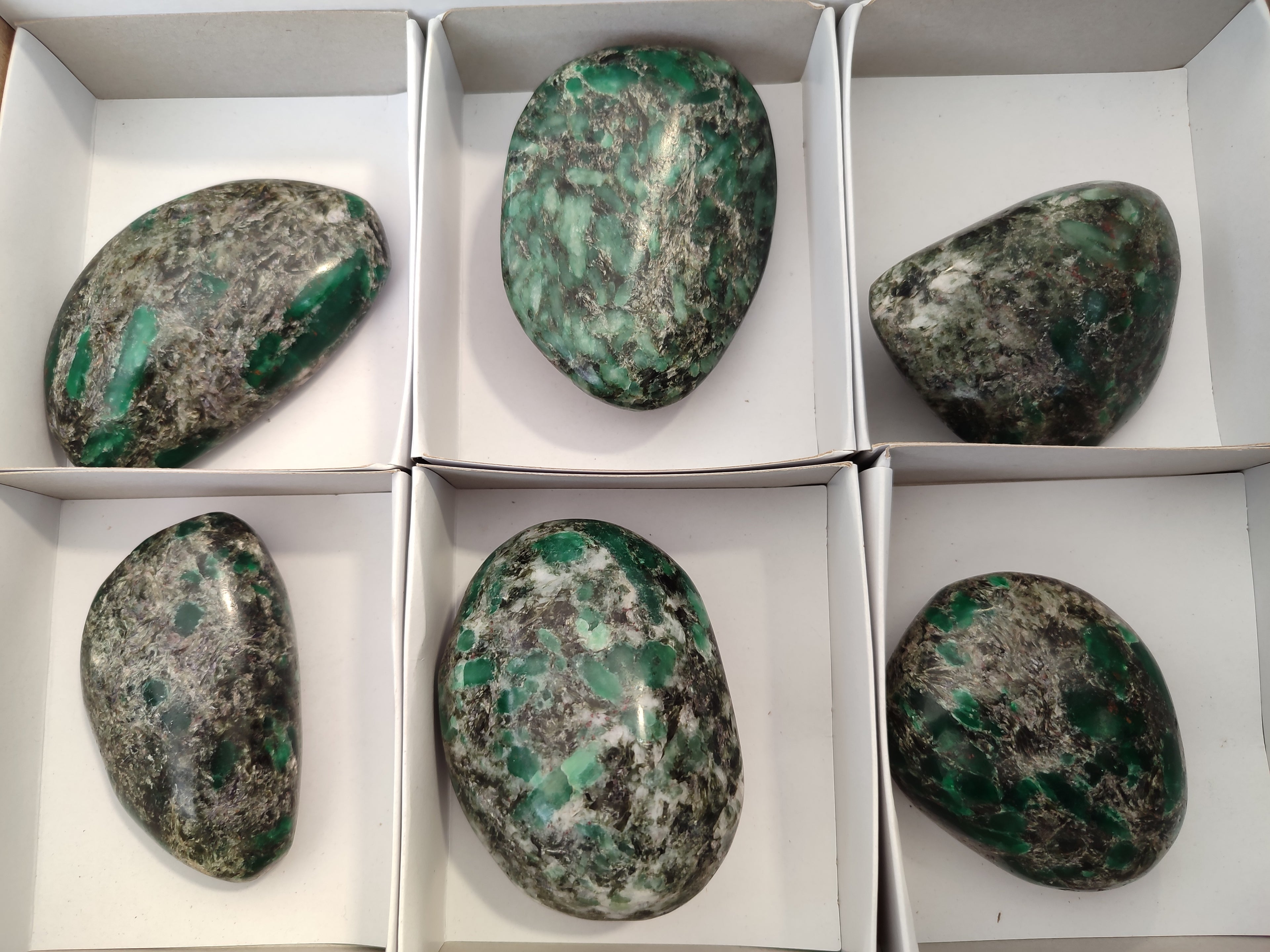 Polished Emerald Mica In Matrix Free Forms x 6 From Mutoko, Zimbabwe - Toprock Gemstones and Minerals 